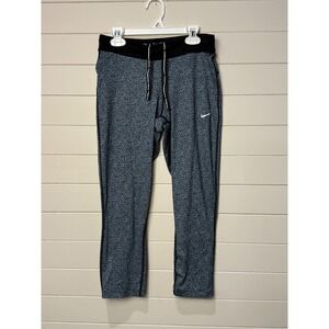 Nike Relay Dri-Fit Tight Fit‎ Womens Athletic Leggings Black Patterned Cropped M